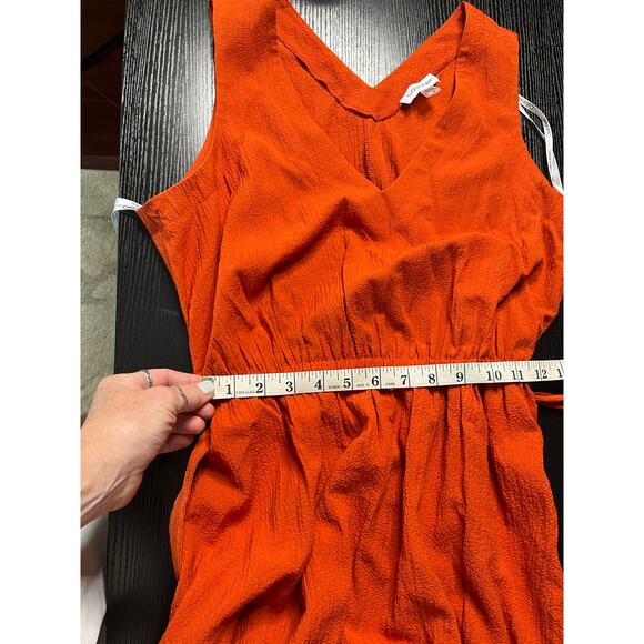 Calvin Klein Layered Ruffle Dress with Self Belted Sash Waist - Picture 7 of 7